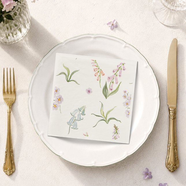 Papel Guardanapo de casamento floral de prado inglês (Criador carregado)