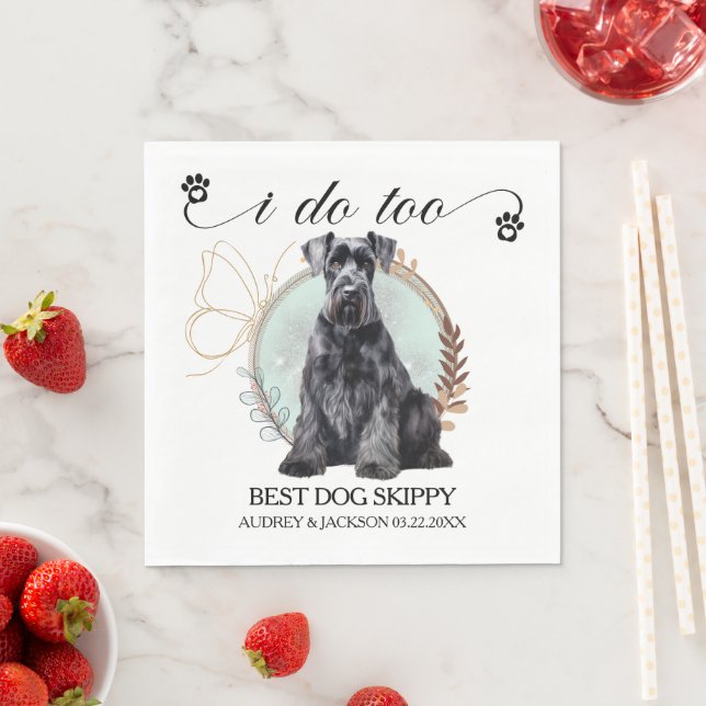 Papel Guardanapo de casamento Giant Schnauzer com foto d (Insitu)