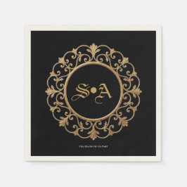 Papel Guardanapo de casamento gótico escuro elegante