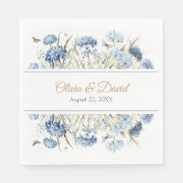 Papel Guardanapo de Casamento Jardim Flor Silvestre Azul