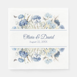 Papel Guardanapo de Casamento Jardim Flor Silvestre Azul