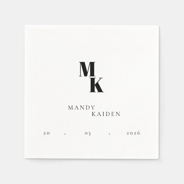 Papel Guardanapo de casamento minimalista e elegante (Frente)