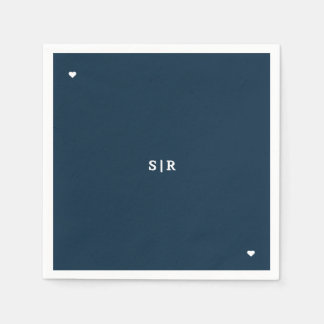 Papel Guardanapo de casamento minimalista navy