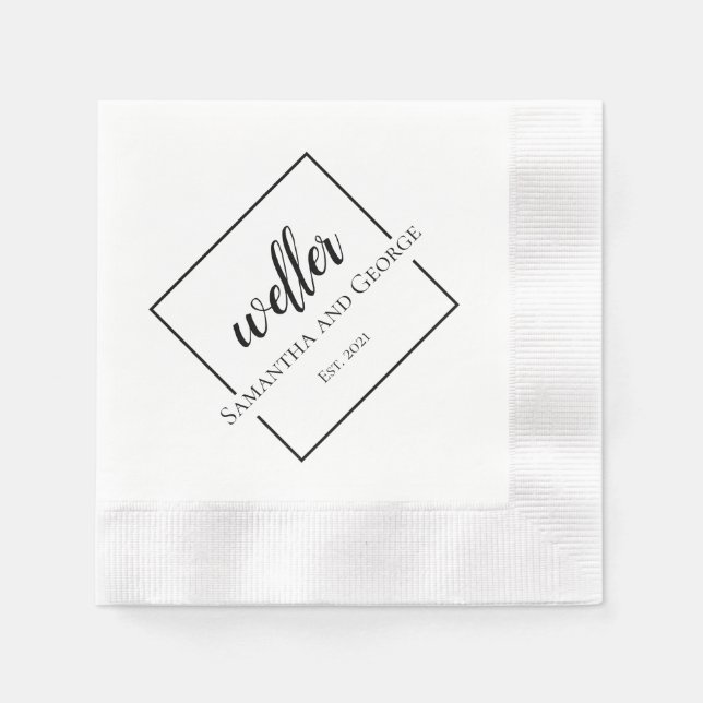 Papel Guardanapo de casamento personalizado com design q (Frente)