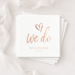 Papel Guardanapo de Casamento Rose Gold We Do
