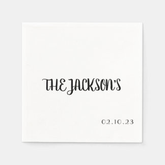 Papel Guardanapo de Casamento Simples Com Apelido do Cas