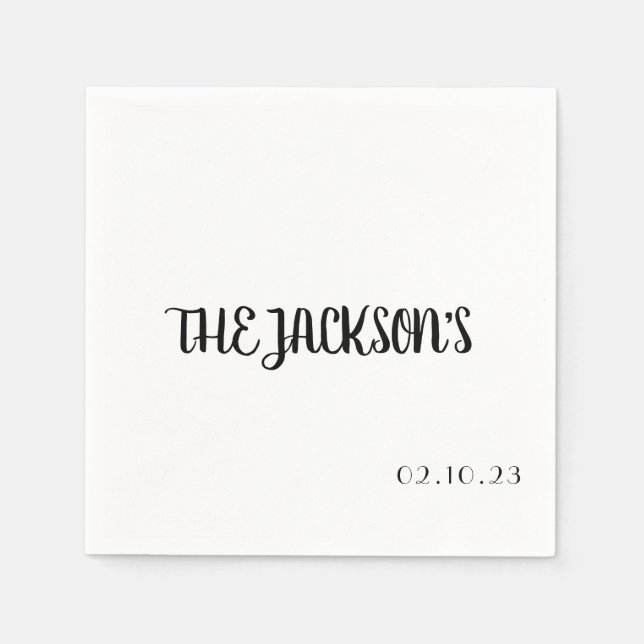 Papel Guardanapo de Casamento Simples Com Apelido do Cas (Frente)