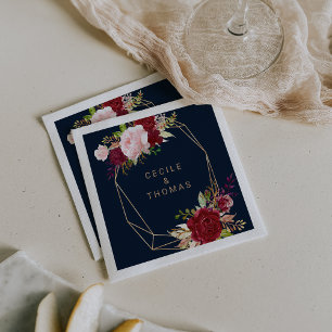 Papel Guardanapo de Casamento Tropical Geométrico Doura
