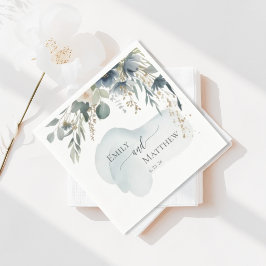 Papel Guardanapo de Casamento Verde-escuro Azul