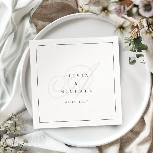 Papel Guardanapo de casamento vintage com caligrafia clá