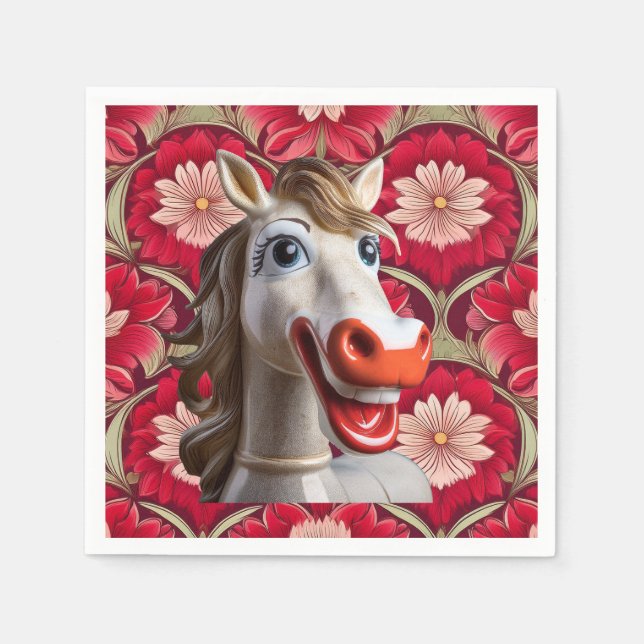 Papel guardanapo de cavalo de cerâmica (Frente)