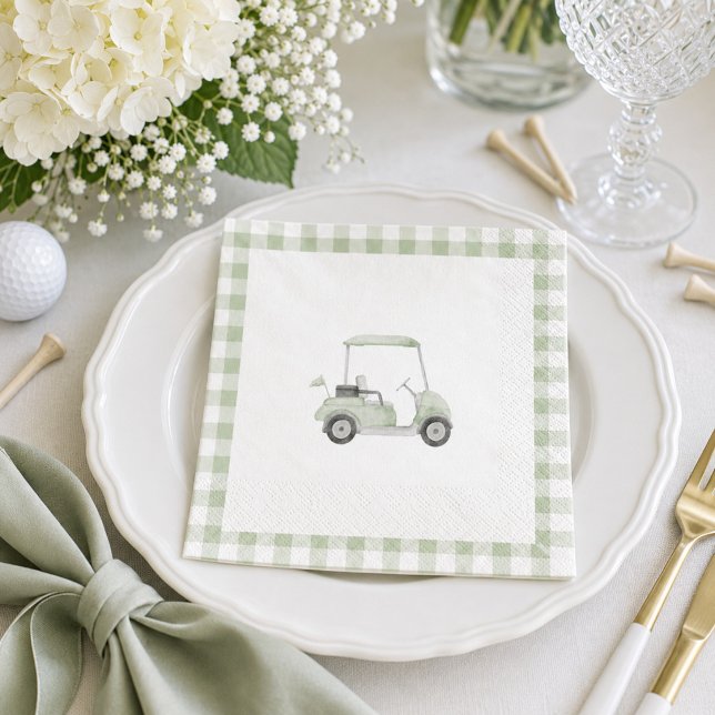 Papel Guardanapo de chá de bebê de golfe verde sálvia (Criador carregado)