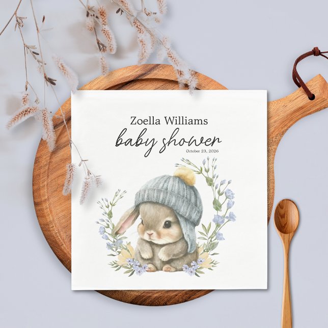 Papel Guardanapo de Chá de Bebê Floresta Simples (Simple Forest Woodland Baby Shower Napkin 1)