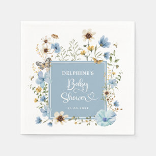 Papel Guardanapo de Chá de Bebê Menino Boho Flor Silvest