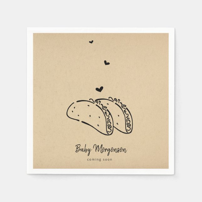 Papel Guardanapo de Chá de Bebê Tacos (Frente)
