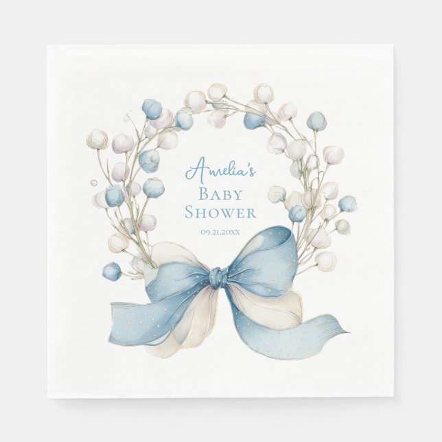 Papel Guardanapo de Chuveiro de Bebê Silly Goose Blue Ri (Frente)