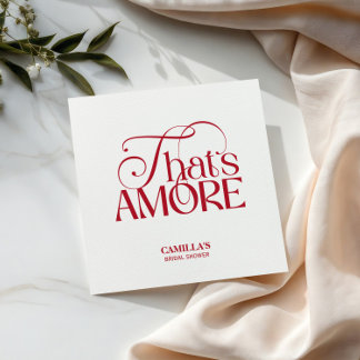 Papel Guardanapo de chuveiro de noiva tipografia Amore V
