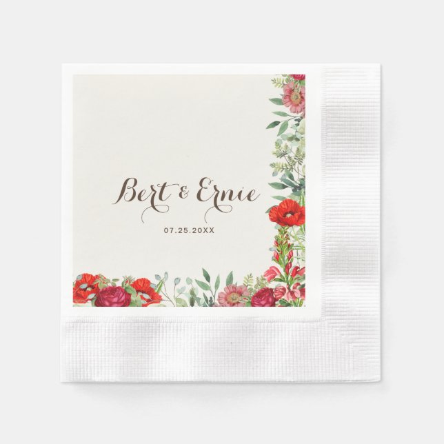 Papel Guardanapo de Cocktail com Moeda para Casamento Bo (Frente)