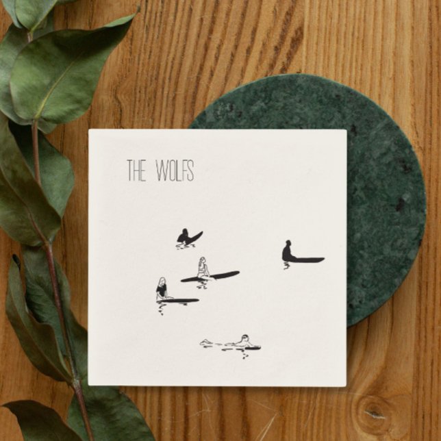 Papel Guardanapo de Cocktail de Casamento de Surf na Pra (Criador carregado)