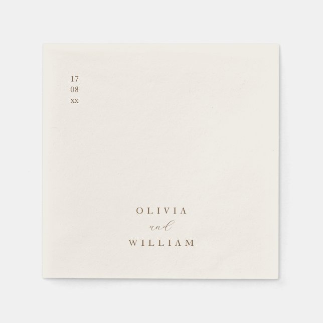 Papel Guardanapo de Cocktail de Casamento Personalizado  (Frente)