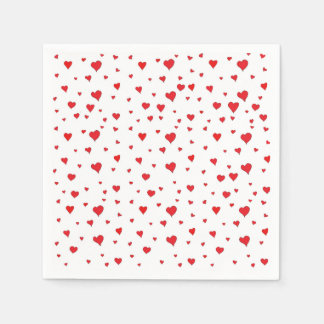 Papel Guardanapo de cocktail de corações vermelhos