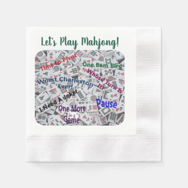 Papel Guardanapo de Cocktail de Mahjong (Frente)