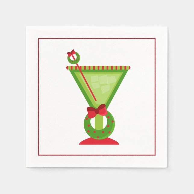 Papel Guardanapo de Cocktail de Natal (Frente)