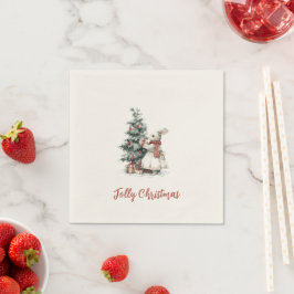 Papel Guardanapo de Cocktail de Natal | Conjunto de Louç
