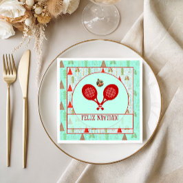 Papel Guardanapo de Cocktail de Padel – Um Natal Retro d
