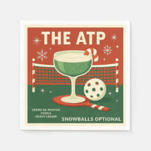 Papel Guardanapo de Cocktail de Pickleball de Natal "O A