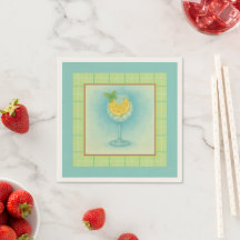 Guardanapo de Cocktail Gin & Tonic Aguarela de Lim