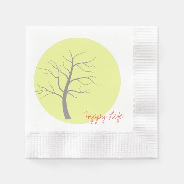 Papel Guardanapo de Cocktail Happy Life Sunny Tree (Frente)