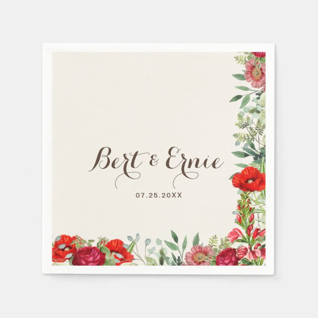 Papel Guardanapo de Cocktail Padrão para Casamento Botân (Frente)