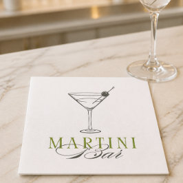 Papel Guardanapo de Cocktail para Bar de Martini Minimal