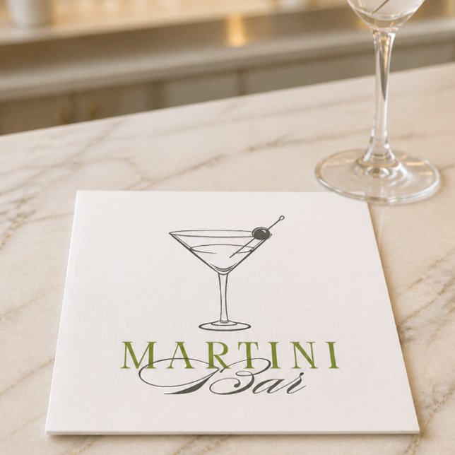 Papel Guardanapo de Cocktail para Bar de Martini Minimal (Criador carregado)