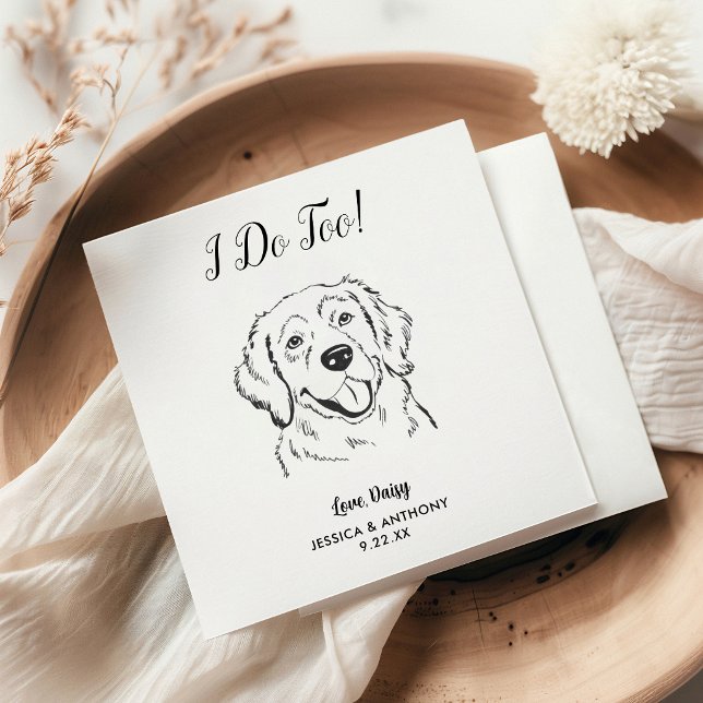Papel Guardanapo de Cocktail para Casamento de Cachorro  (Criador carregado)