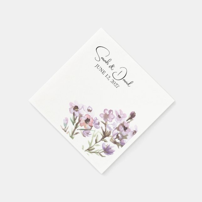Papel Guardanapo de Cocktail Personalizado Flor Elegante (Canto)