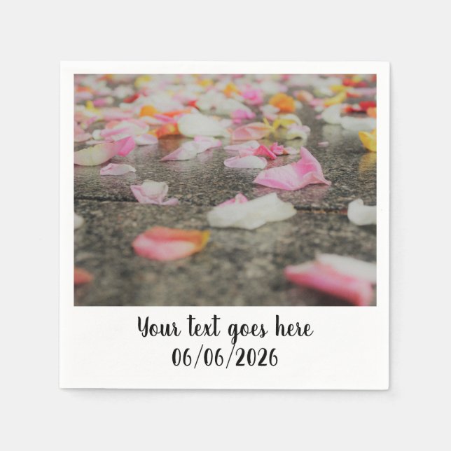 Papel guardanapo de confete de casamento pétala de rosa (Frente)