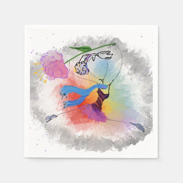 Papel Guardanapo de dança colorida (Frente)