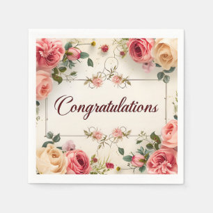 Papel Guardanapo de Felicitações de Casamento