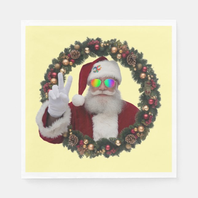 Papel Guardanapo de Férias do Papai Noel da Paz (Frente)