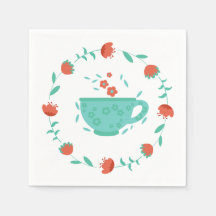 Guardanapo de Festa de Chá Floral à Tarde