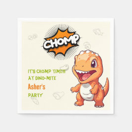 Papel Guardanapo de festa de dinossauro laranja personal