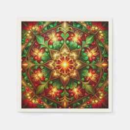 Papel Guardanapo de Festa Decorativo Verde Vermelho