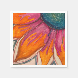 Papel Guardanapo de Flor Brilhante com Aquarela Retro