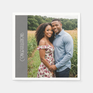 Papel Guardanapo de foto de festa de noivado de congratu