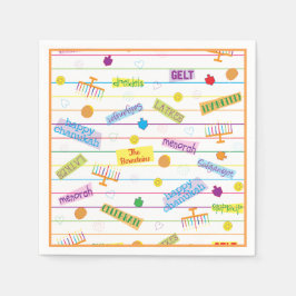 Papel Guardanapo de Hanukkah Personalizado "Festa de Cha