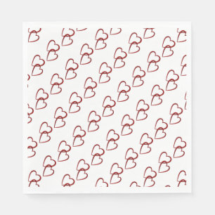 Papel Guardanapo de Jantar Corações Vermelhos/Estampa Br