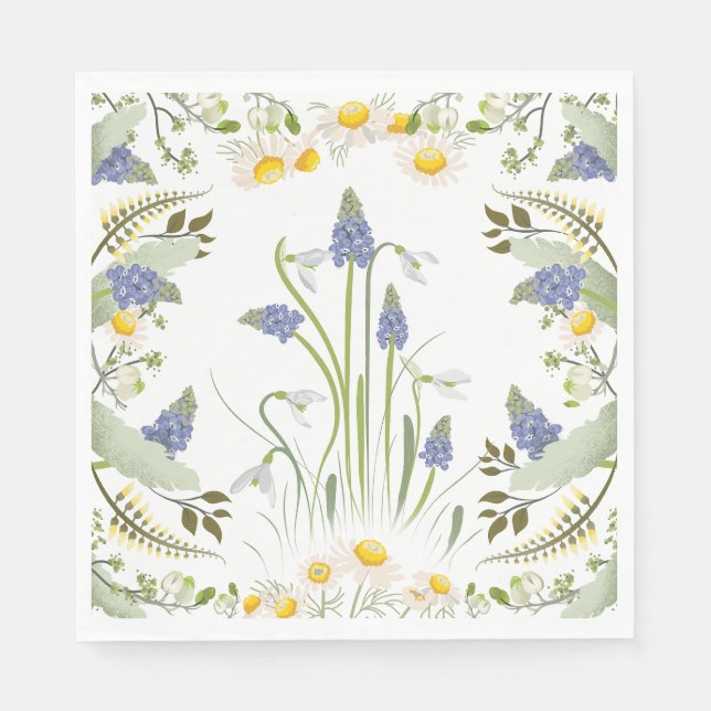Papel Guardanapo de Jantar de Flores de Verão (Frente)