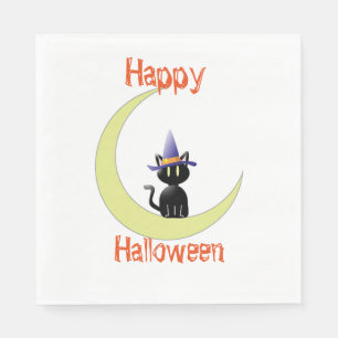 Papel Guardanapo de jantar padrão branco/Gato preto
